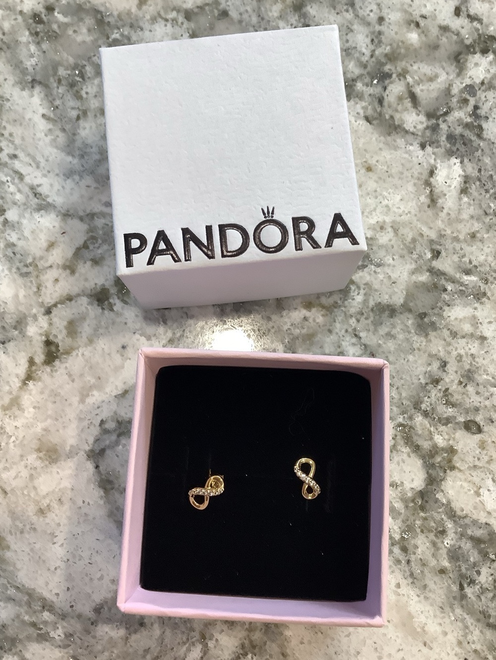 Pandora Sparkling Infinity Stud Earrings in 14k Gold Plating